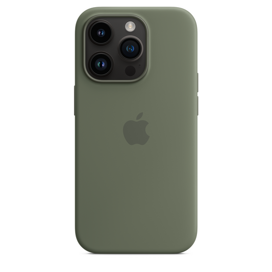 iPhone 14 Pro Original Liquid Silicon Case With Magsafe IC Working (Animation) - Green
