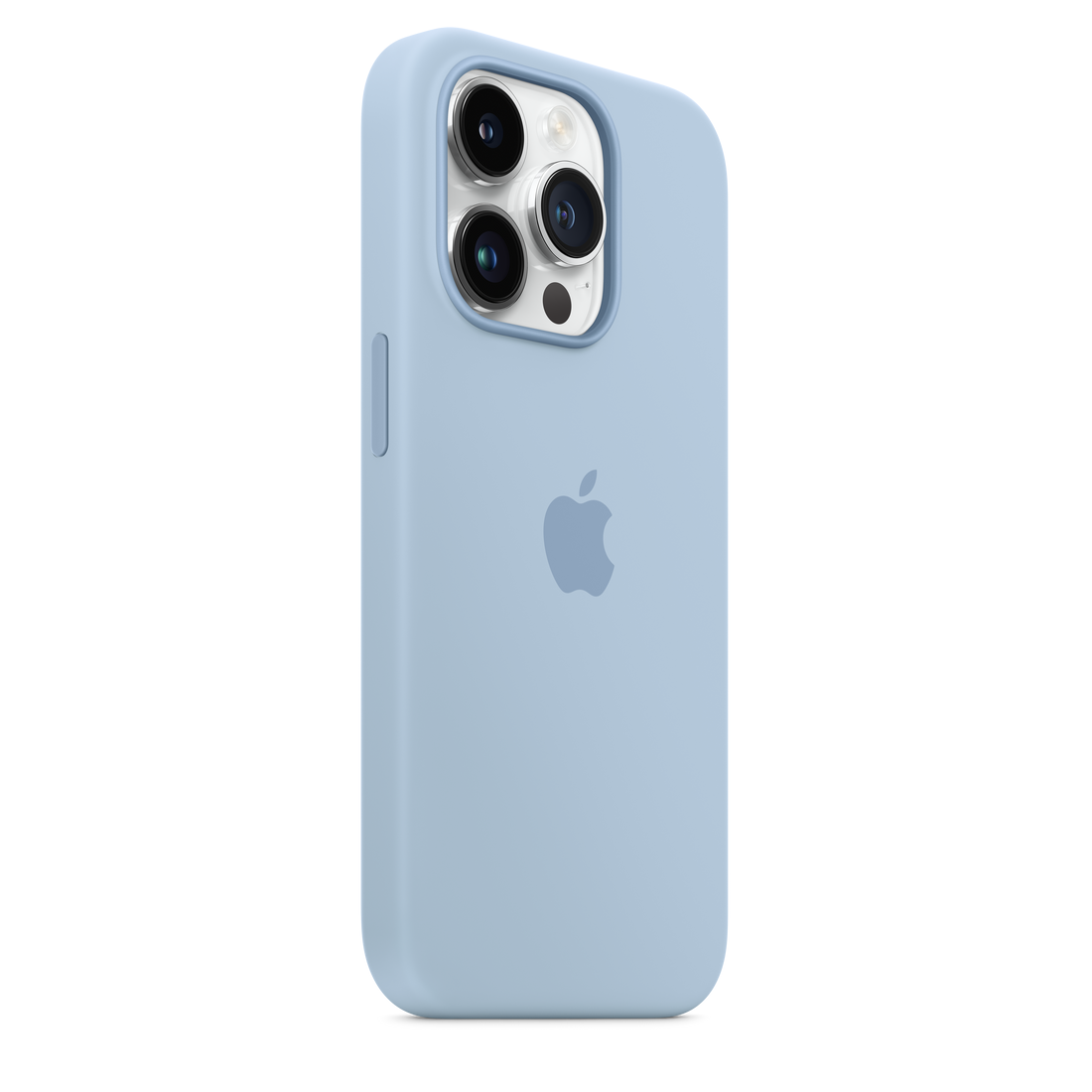 iPhone 14 Original Liquid Silicon Case With Magsafe IC Working (Animation) - Sky Blue