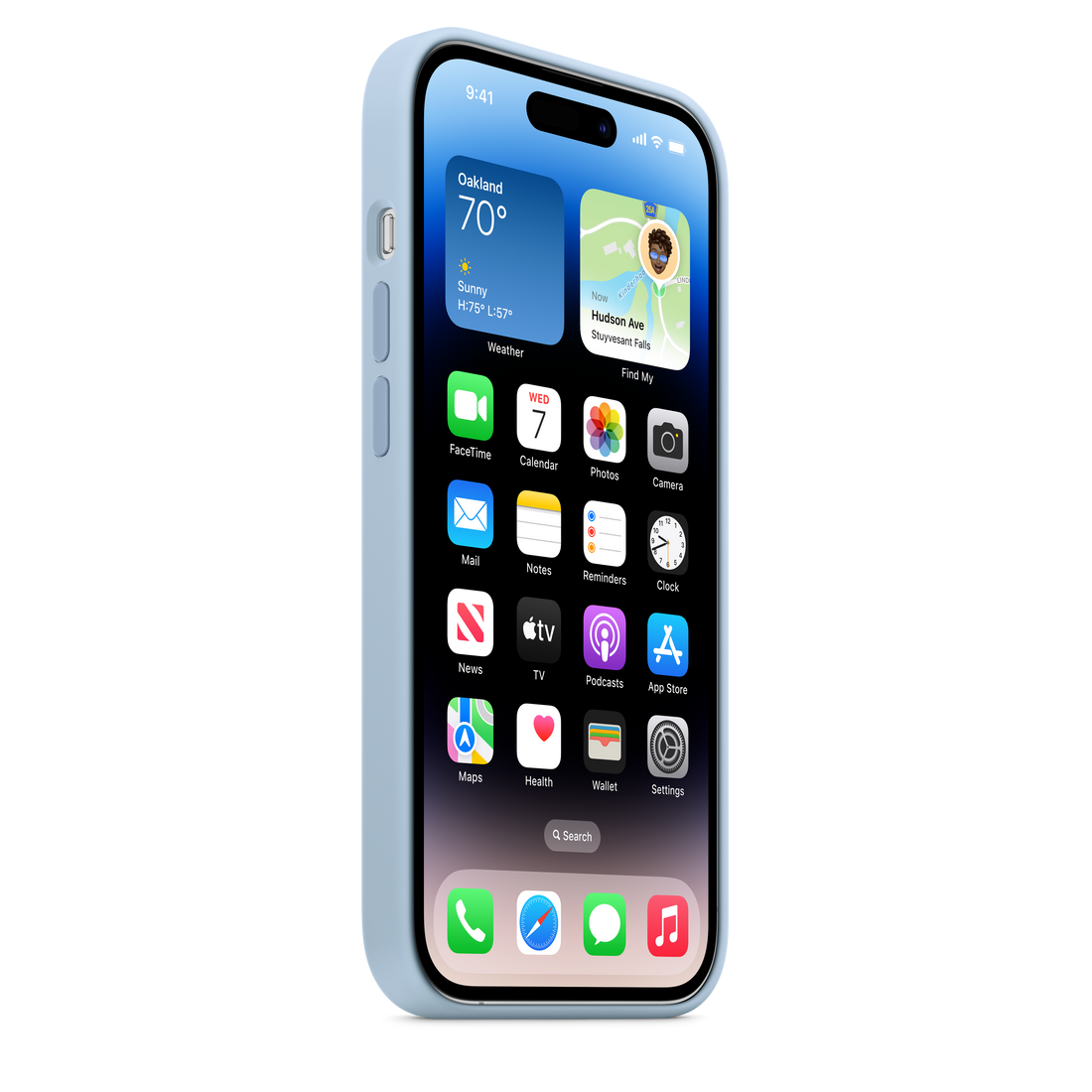 iPhone 14 Original Liquid Silicon Case With Magsafe IC Working (Animation) - Sky Blue