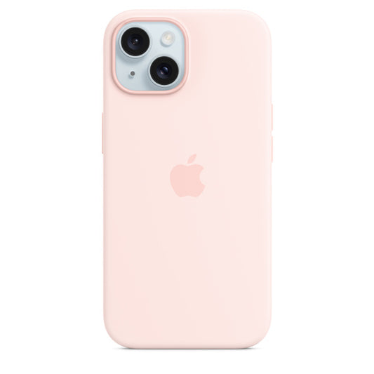 iPhone 15 Original Silicone Case With IC Working- Pink