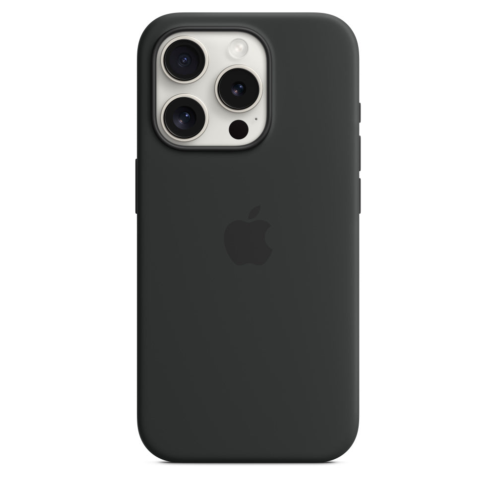 iPhone 15 Pro Max Original Silicone Case With IC Working - Black