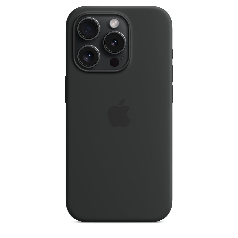 iPhone 15 Pro Max Original Silicone Case With IC Working - Black