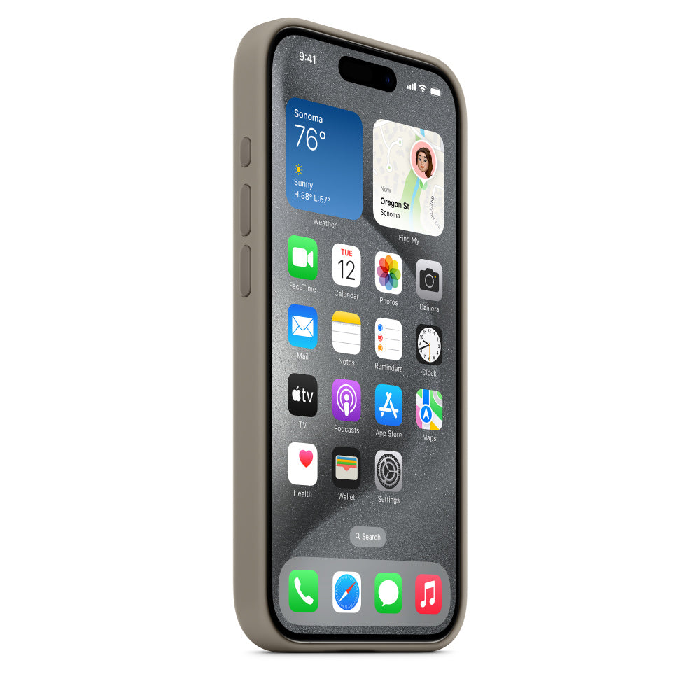 iPhone 15 Pro Original Silicone Case With IC Working - Grey