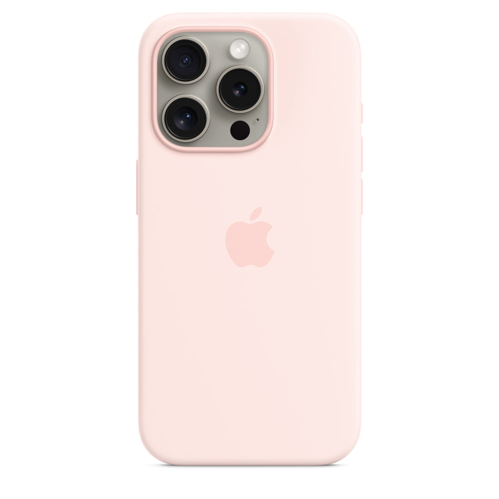 iPhone 15 Pro Original Silicone Case With IC Working -Pink