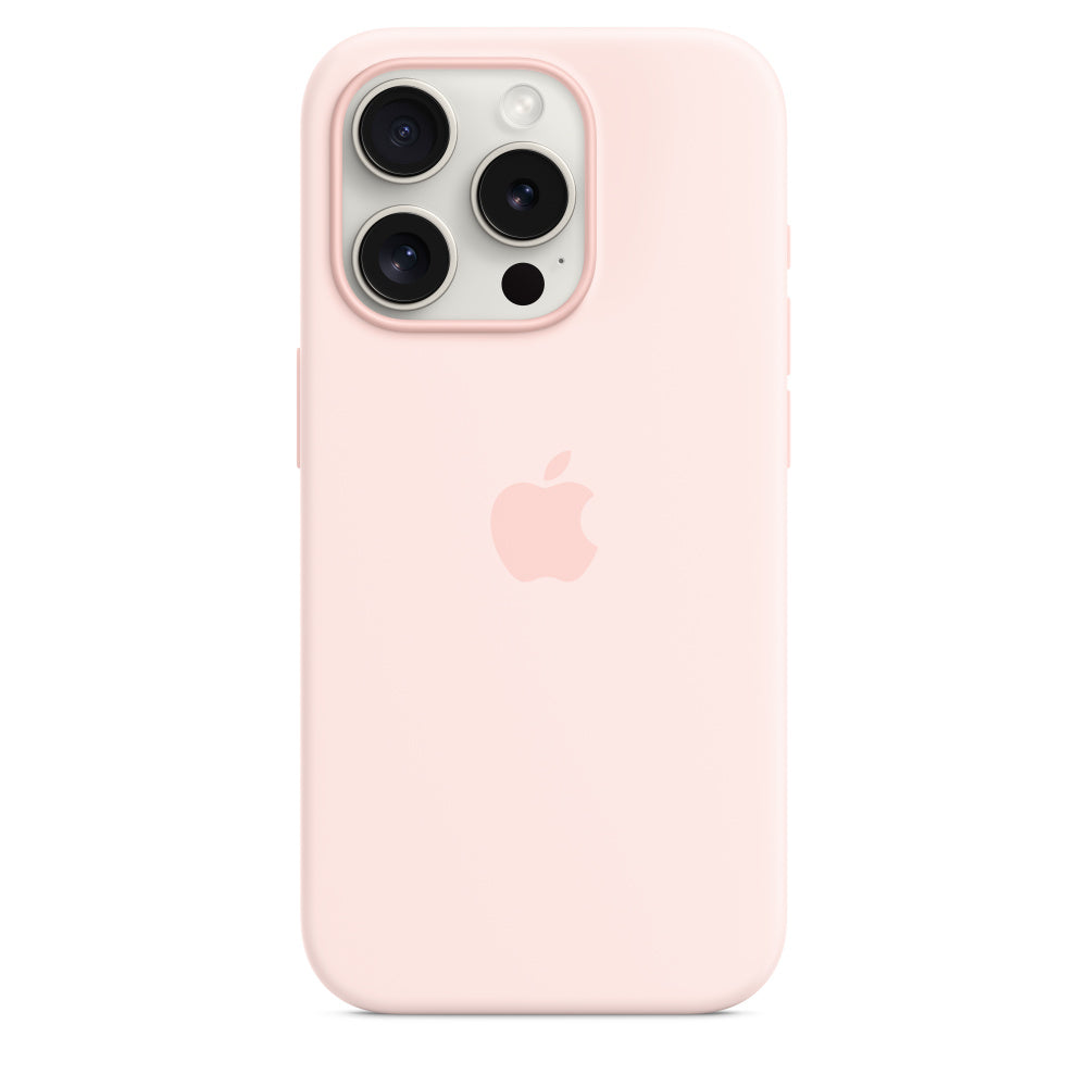 iPhone 15 Pro Original Silicone Case With IC Working -Pink