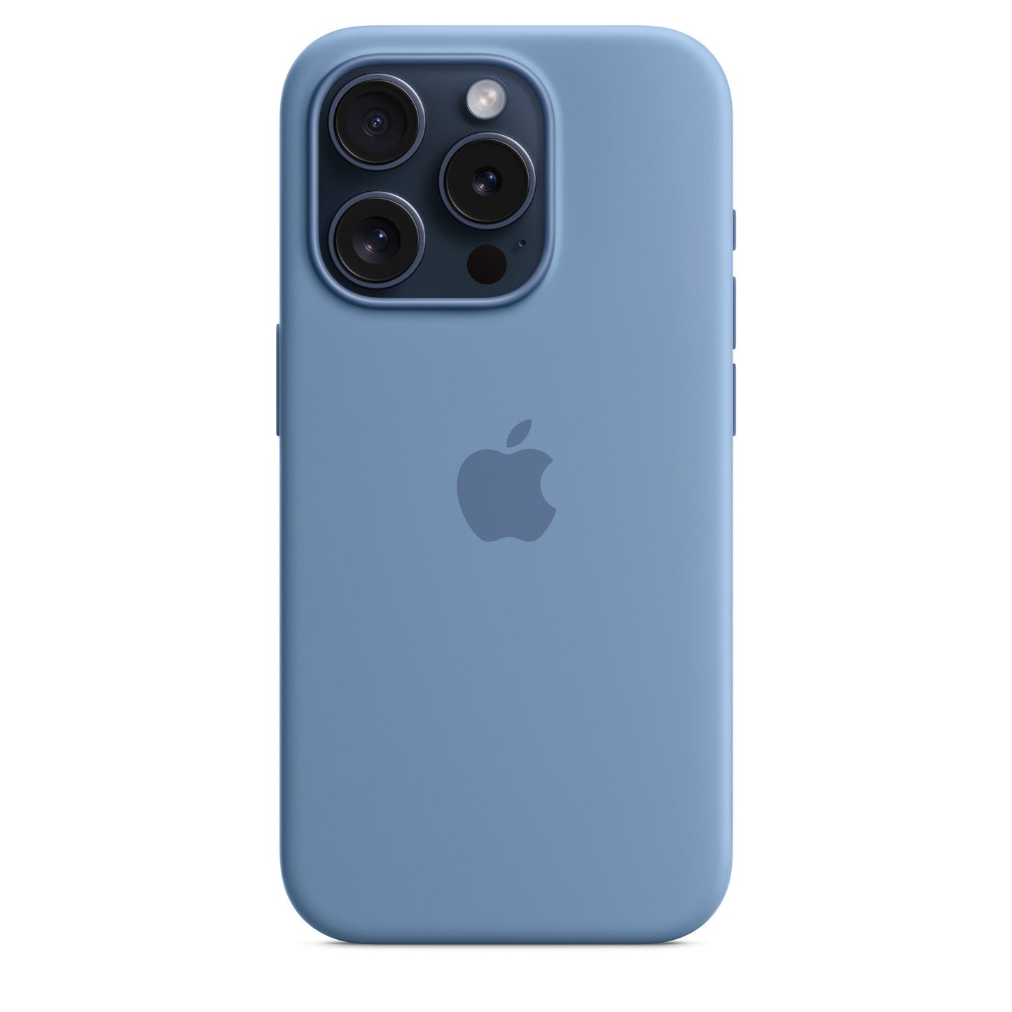 iPhone 15 Pro Max Original Silicone Case With Magsafe (IC Animation Working) - Winter Blue