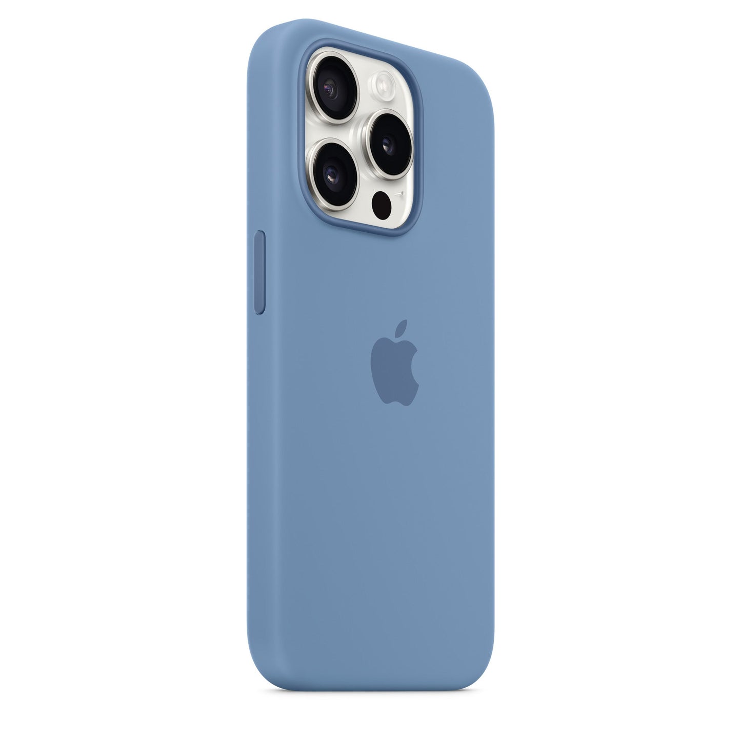 iPhone 15 Pro Max Original Silicone Case With Magsafe (IC Animation Working) - Winter Blue