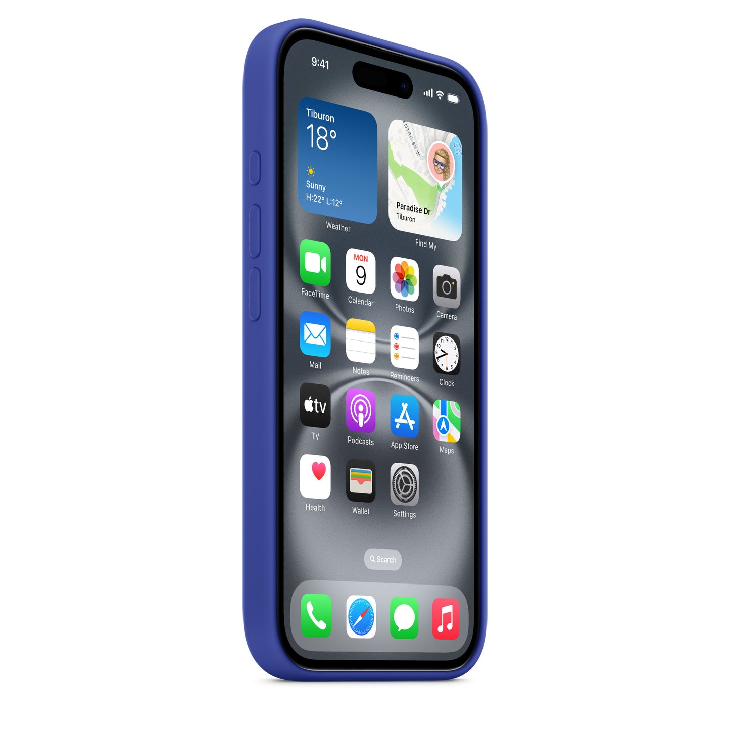 iPhone 16 Silicon Magsafe Case with IC Working Animation) - Ultramarine