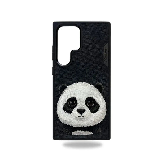 Samsung Galaxy S24 Ultra Original Nimmy Friends 3D Embroidery Leather Case - Panda