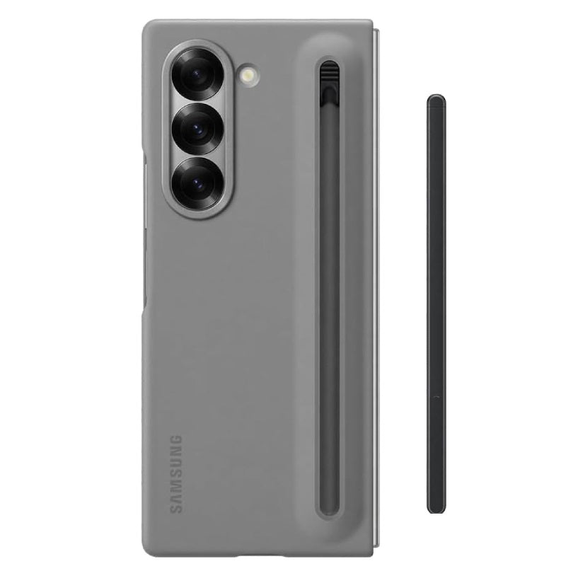 Samsung Galaxy Z Fold 6 Original Liquid Silicon Case with S-Pen and Logo - Grey