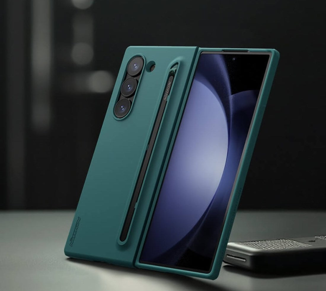 Samsung Galaxy Z Fold6 Nillkin S-Pen Case, Liquid Silicon Skin Feel Flex Pure With S-Pen Case - Green