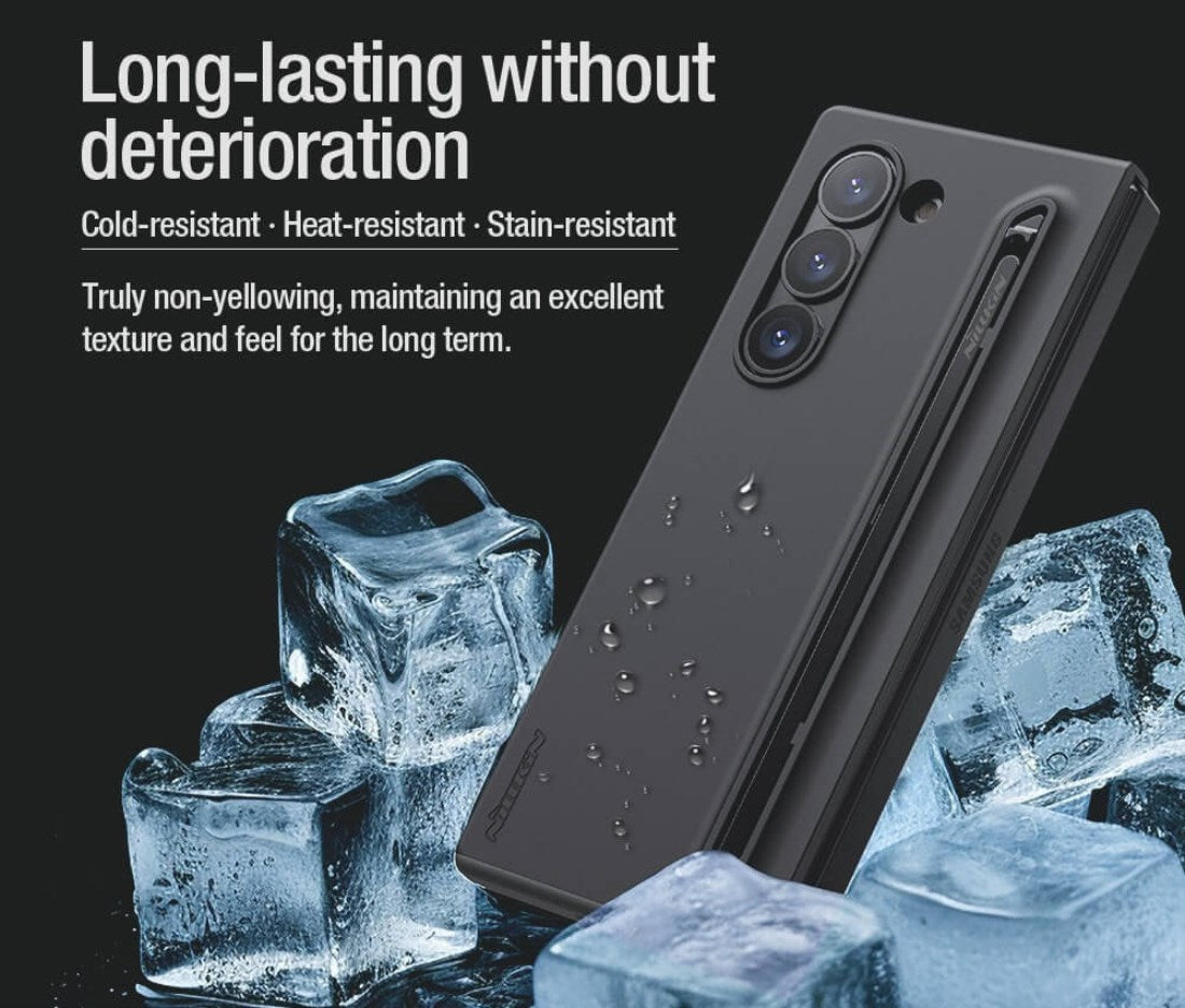 Samsung Galaxy Z Fold6 Nillkin S-Pen Case, Liquid Silicon Skin Feel Flex Pure With S-Pen Case - Black