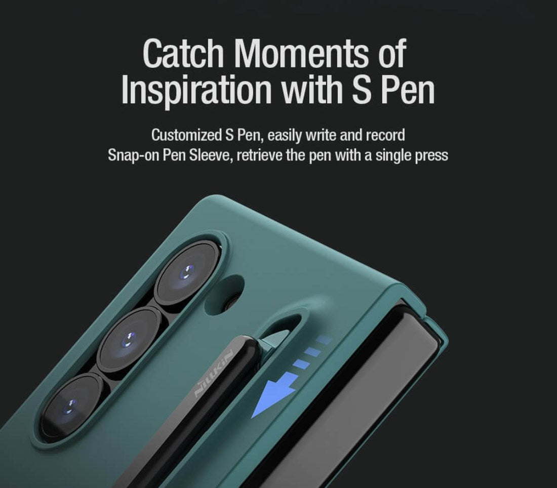 Samsung Galaxy Z Fold6 Nillkin S-Pen Case, Liquid Silicon Skin Feel Flex Pure With S-Pen Case - Green