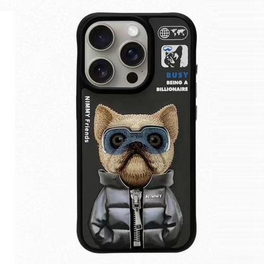 iPhone 14 Pro Nimmy Jacket Cool & Cute Embroidery Case Cover Swag Dog