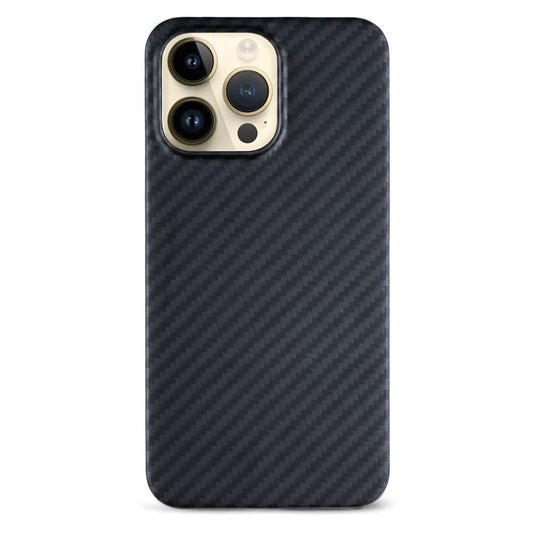 iPhone 14 Pro Max Carbon Case, Dual Shade Carbon Fiber Texture Ant-fingerprint Matte Case - Black