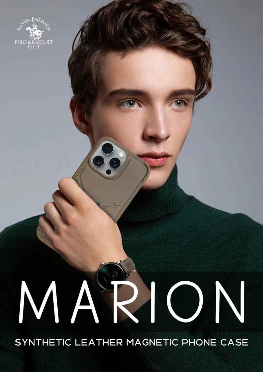 iPhone 16 Pro Max Santa Barbara Polo Racquet Club MARION Series Leather Folding Stand Case