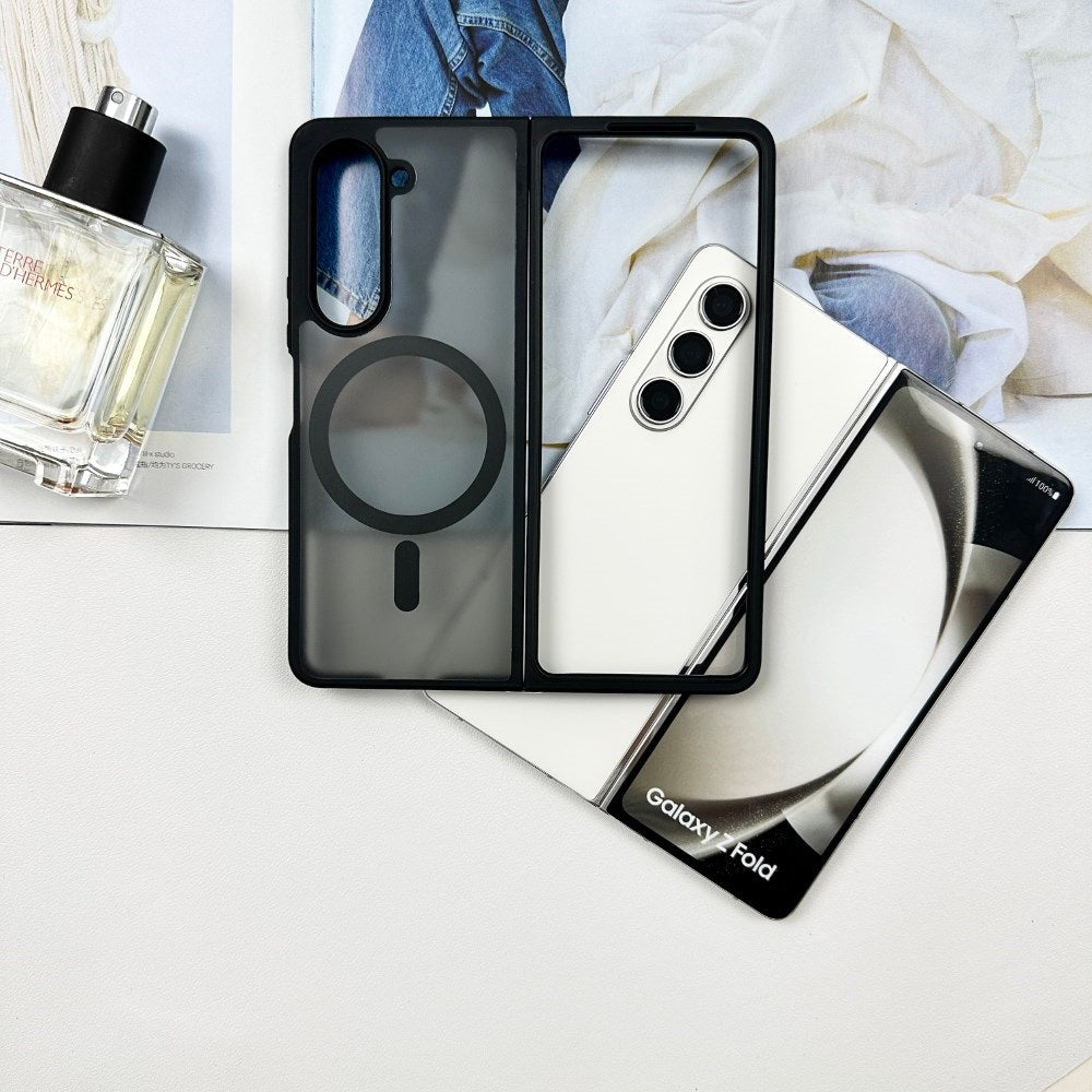 Samsung Galaxy Z Fold 6 Matte Frosted Shockproof Bumper Case with Magsafe - Black