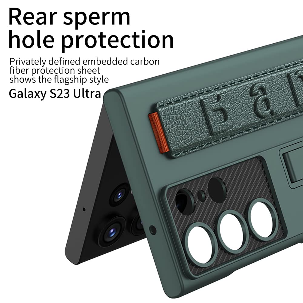 Samsung Galaxy S24 Ultra Slim Hard PC with Wrist Strap Lightweight Camera Protection Band Case - Green