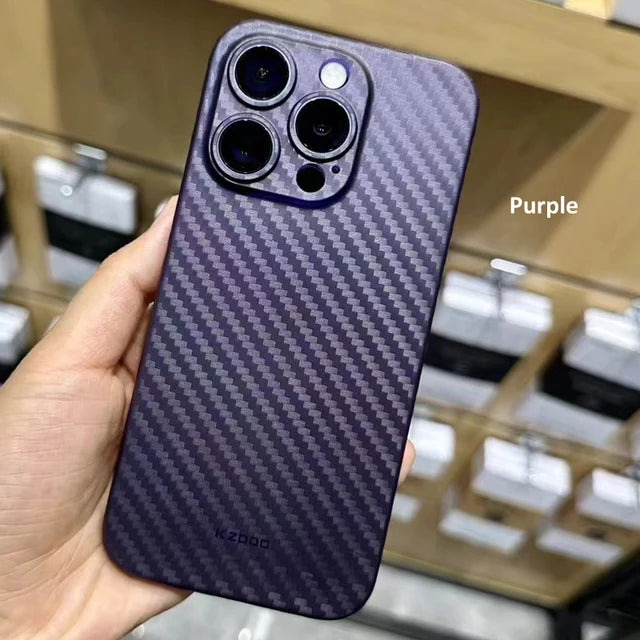 iPhone 14 Pro Max 0.3mm Ultra Thin Air Carbon Fiber Design Luxury Smooth Finish K-Doo - Purple