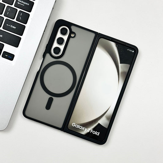 Samsung Galaxy Z Fold 6 Matte Frosted Shockproof Bumper Case with Magsafe - Black