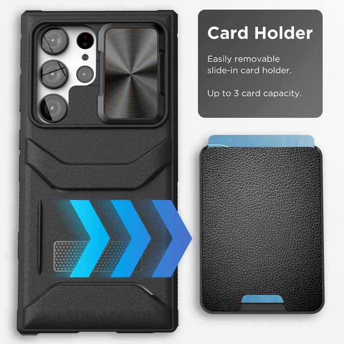 Samsung Galaxy S23 Ultra Armor Wallet Case With Card Holder And Camera Protection Case