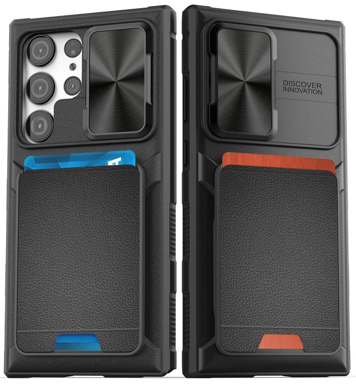 Samsung Galaxy S23 Ultra Armor Wallet Case With Card Holder And Camera Protection Case