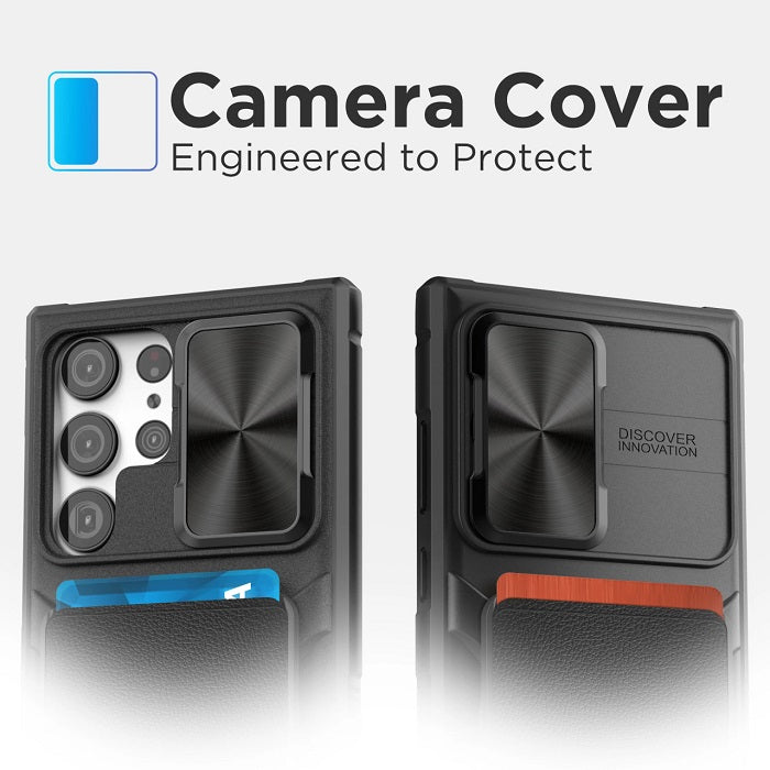 Samsung Galaxy S23 Ultra Armor Wallet Case With Card Holder And Camera Protection Case