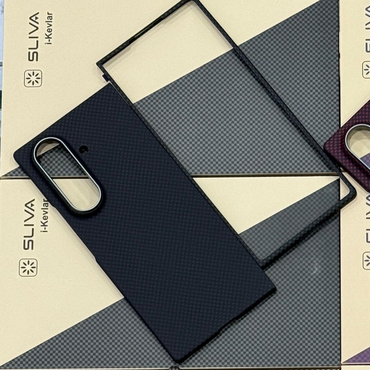 Samsung Galaxy Z Fold7 Real Carbon Fiber Case, 0.5mm Super Slim Original SLIVA Carbon Fiber - Black