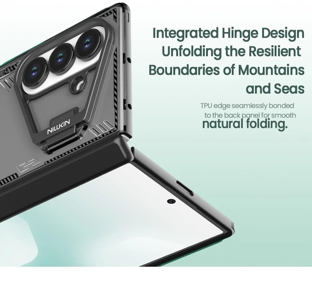 Samsung Galaxy Z Fold7 Nillkin ICE-BLADE Series Corner Air Bags + Aluminum Camera Protect Stand Case with Magsafe