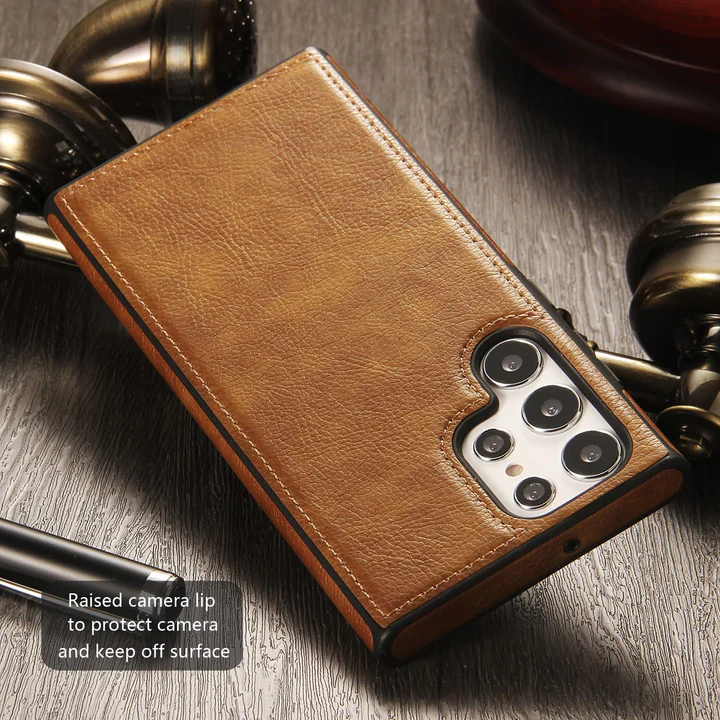 Samsung Galaxy S23 Ultra Super Slim Leather Case - Brown