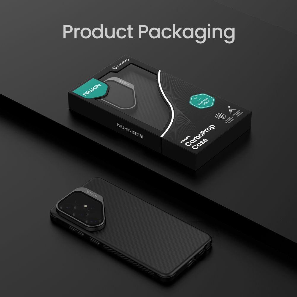 Samsung Galaxy S26 Ultra Nillkin Cover, CarboProp TPU + Aramid Fiber Lens Cover Kickstand with Magsafe - Black