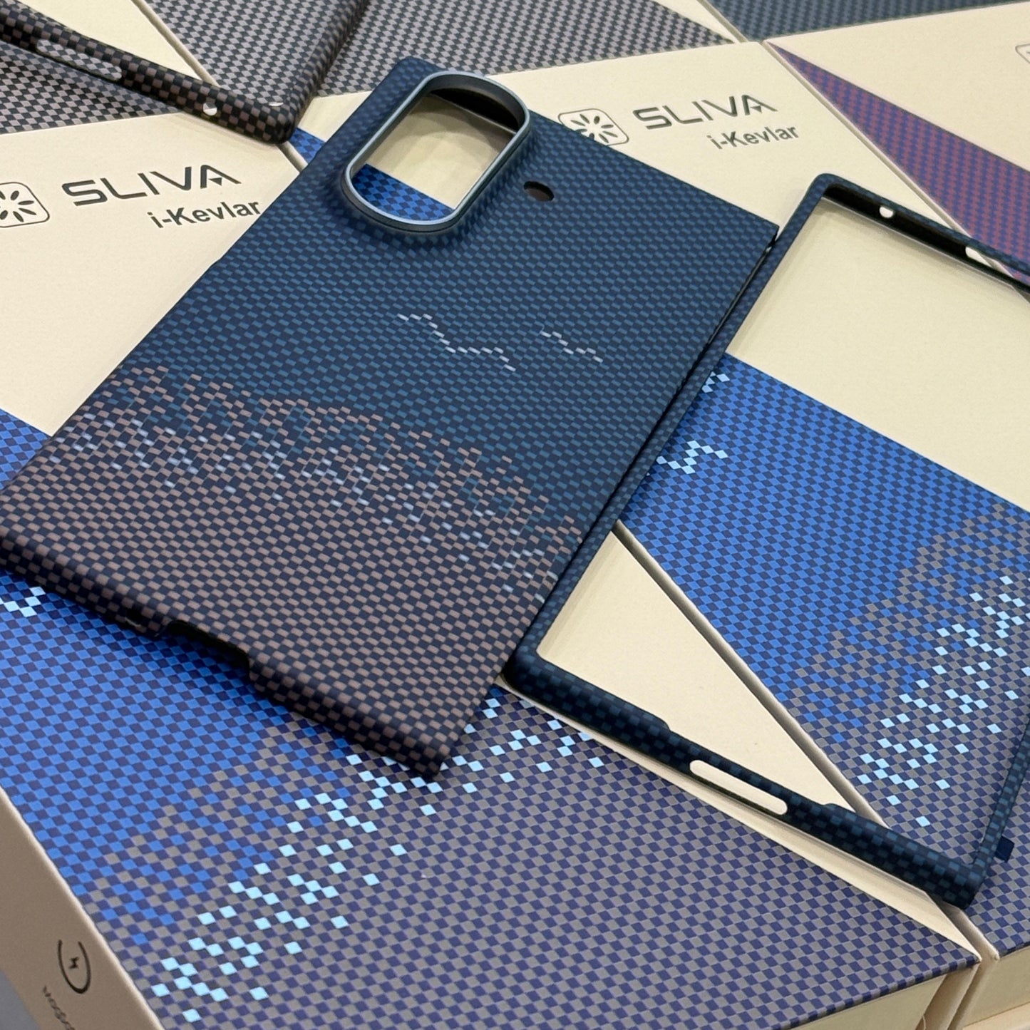 Samsung Galaxy Z Fold7 Real Carbon Fiber Case, 0.5mm Super Slim Original SLIVA Carbon Fiber with Magsafe - Blue