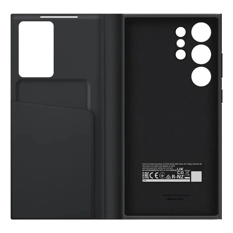 Samsung Galaxy S23 Ultra S-View Window Flip Wallet Case with Tap Control - Black