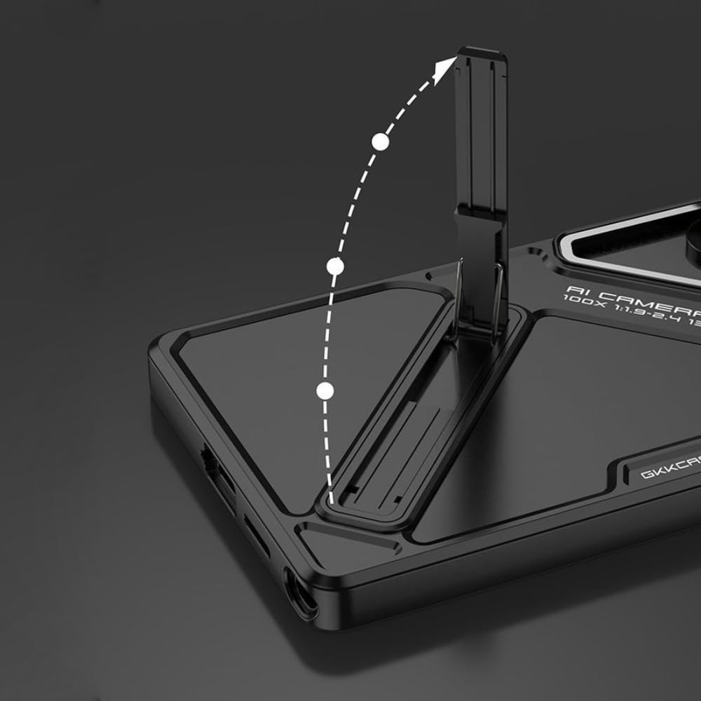 Samsung Galaxy S25 Ultra Stand Case, Hard PC Ultra Slim Built-in Camera Glass Protector Kickstand Case