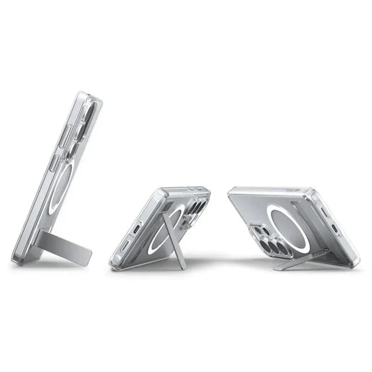 Samsung Galaxy S26 Ultra Anti-Yellowing Crystal Clear Magsafe Case with Kickstand, Metalic Button & Camera Ring