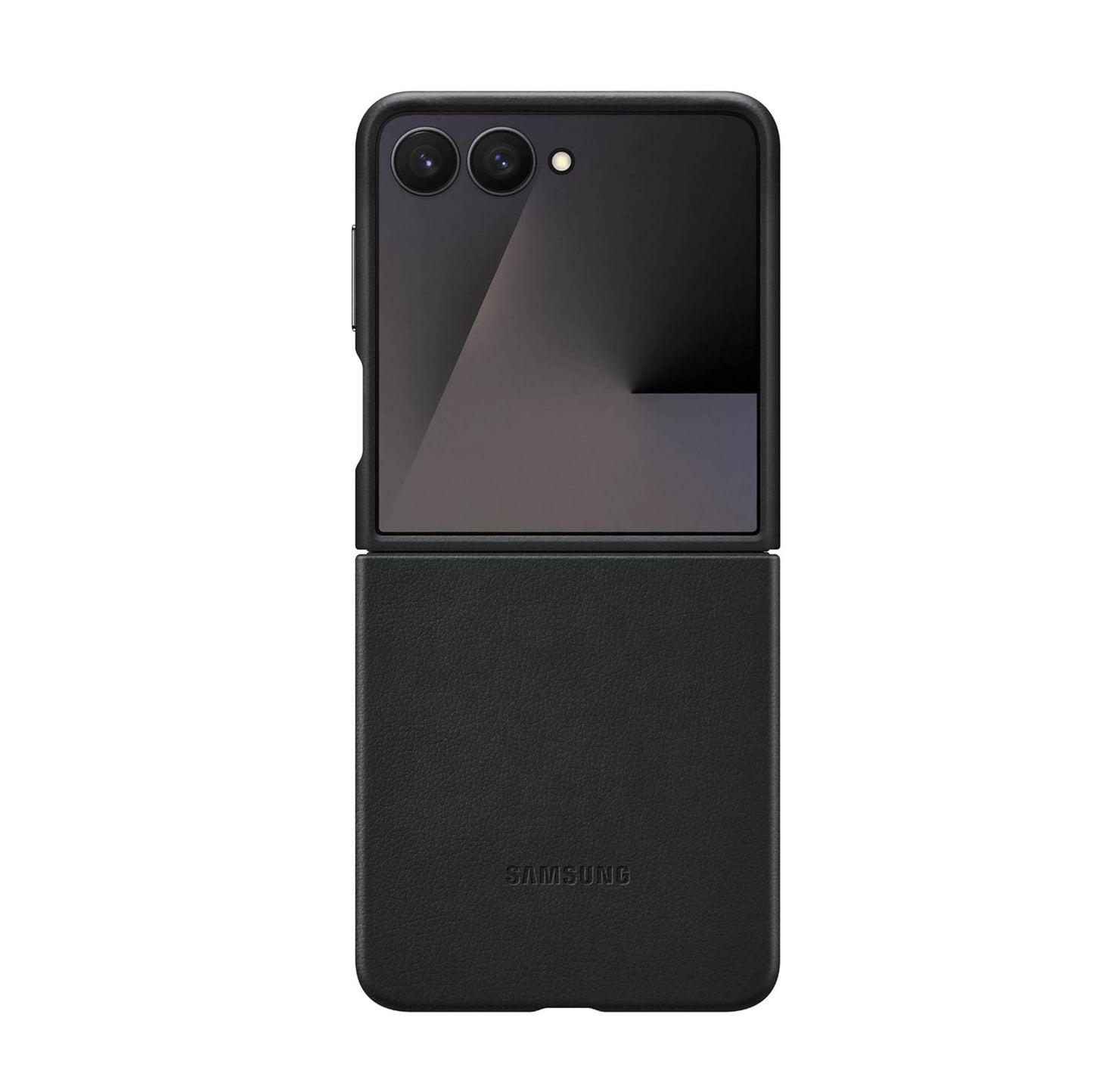 Samsung Galaxy Z Flip7 Leather Case, Slim Soft Inside - Black