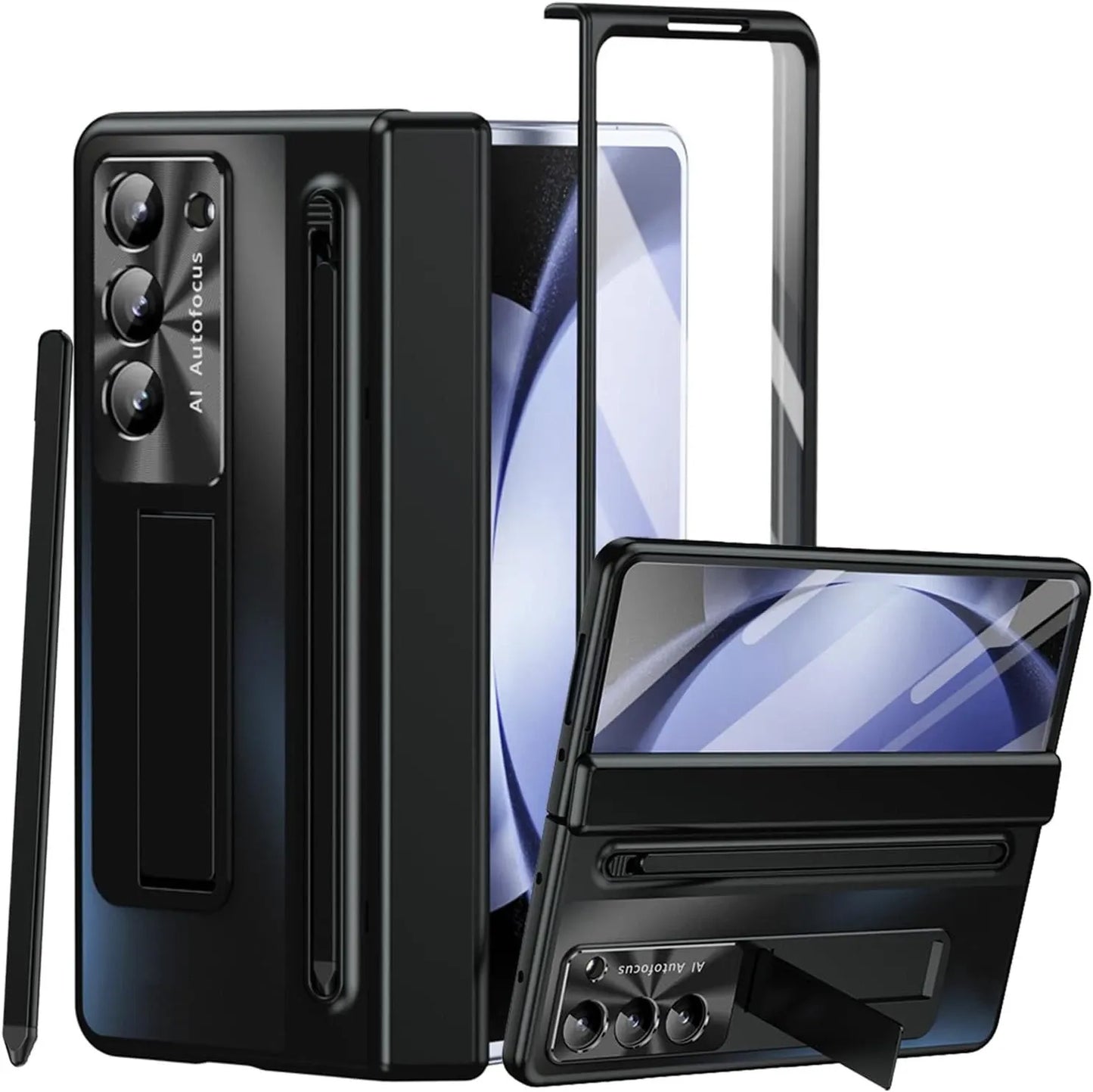 Samsung Galaxy Z Fold6 Electroplating Case with S Pen & Kickstand - Black