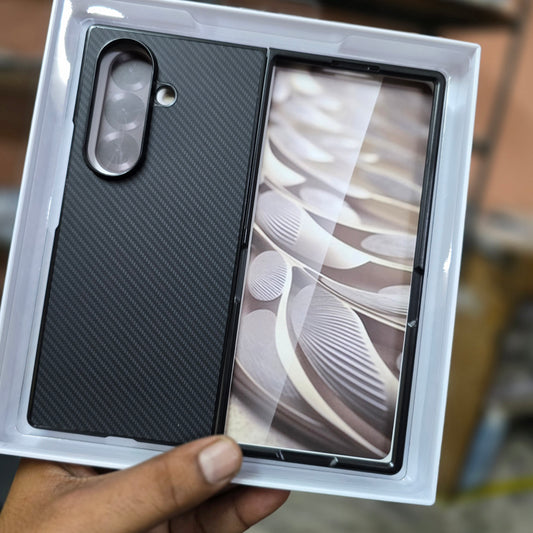 Samsung Galaxy Z Fold7 Carbon Texture Hard Back Cover - Black