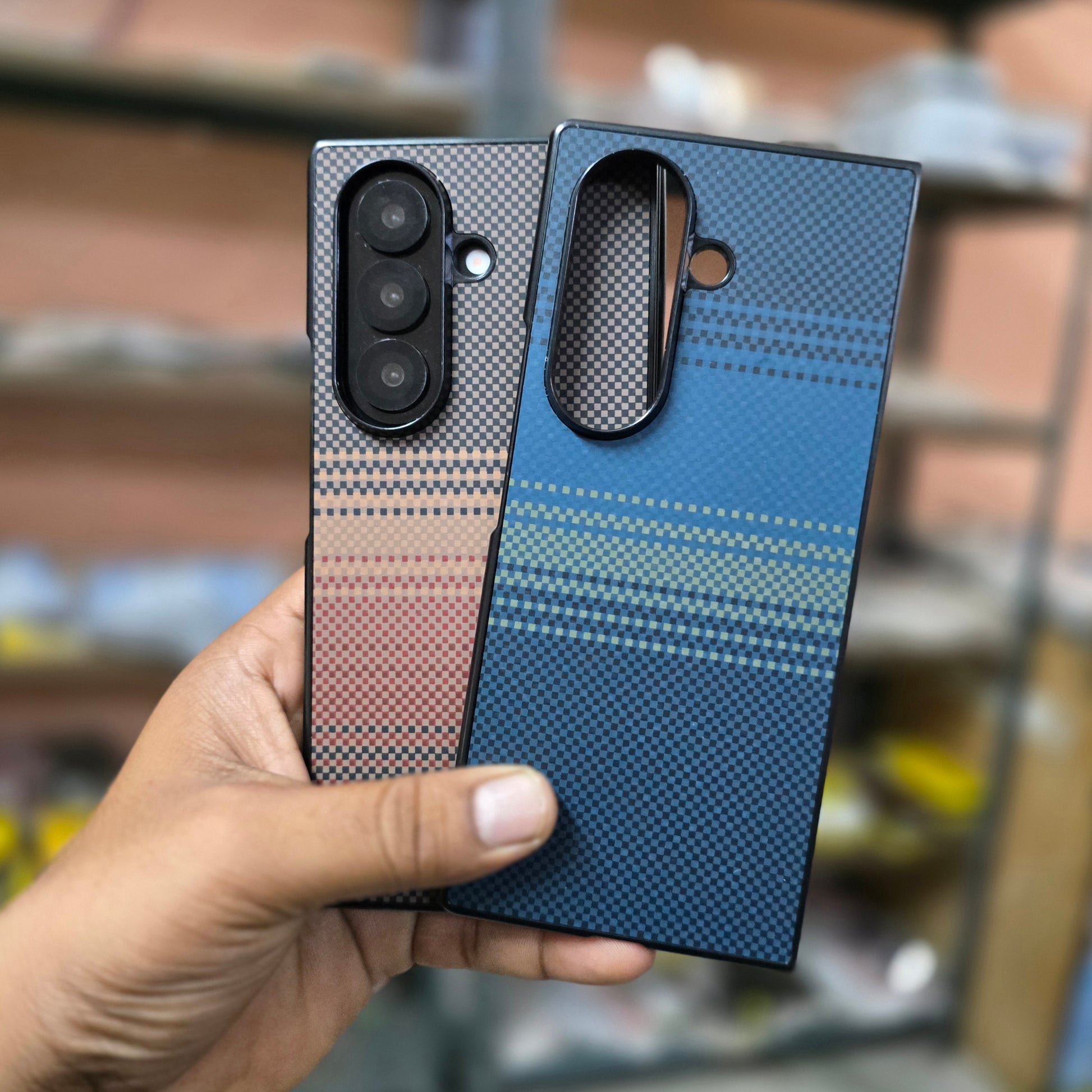 Samsung Galaxy Z Fold7 Carbon Texture Sunset Hard Back Cover