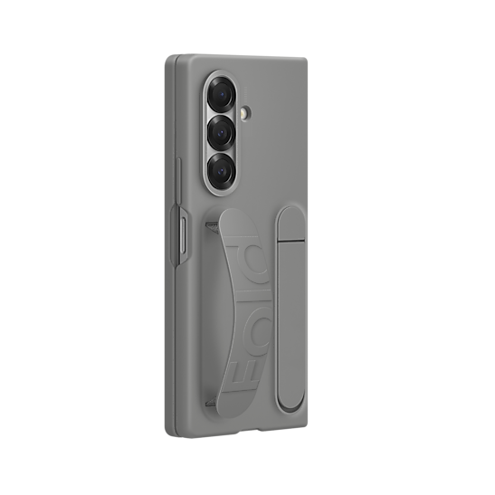 Samsung Galaxy Z Fold7 Skin Feel Silicon Case with Kickstand & Band - Grey