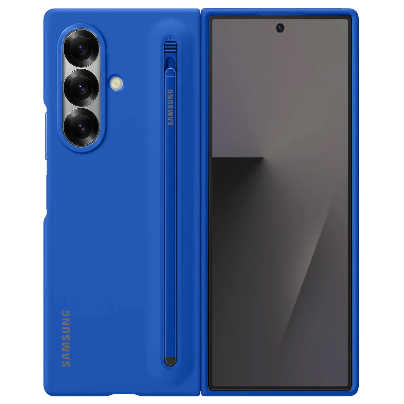 Samsung Galaxy Z Fold7 Slim Skin Feel S Pen Case with Stylus and Logo - Blue