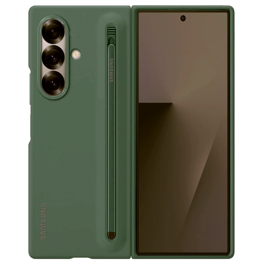 Samsung Galaxy Z Fold7 Slim Skin Feel S Pen Case with Stylus and Logo - Olive Green