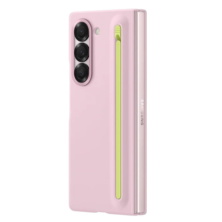 Samsung Galaxy Z Fold 5 S-Pen Case, Original Silicon Matte Feel Case with S-Pen - Pink