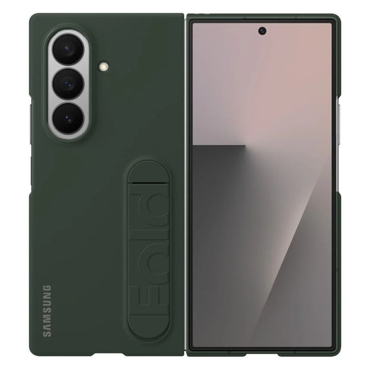 Samsung Z Fold7 Silicon Case Kickstand with Logo - Olive Green
