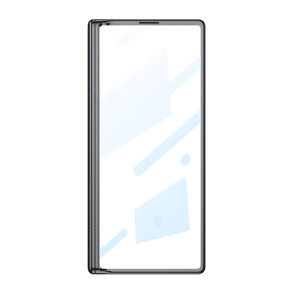 Samsung Galaxy Z Fold6 Leather Case, Phantom Series Kickstand Leather with Magnetic Hinge Protection - Black