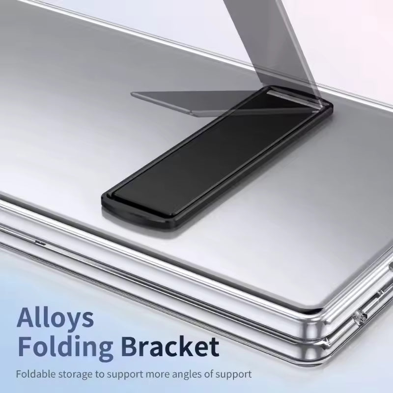 Samsung Galaxy Z Fold7 Anti Yellowing Transparent Back Cover with Kickstand & Front Glass