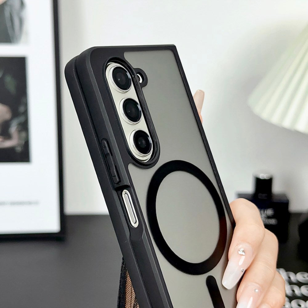 Samsung Galaxy Z Fold 6 Matte Frosted Shockproof Bumper Case with Magsafe - Black