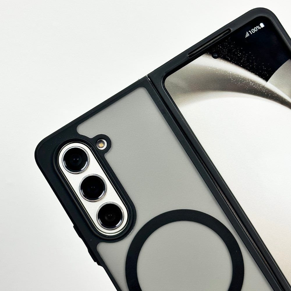 Samsung Galaxy Z Fold 6 Matte Frosted Shockproof Bumper Case with Magsafe - Black