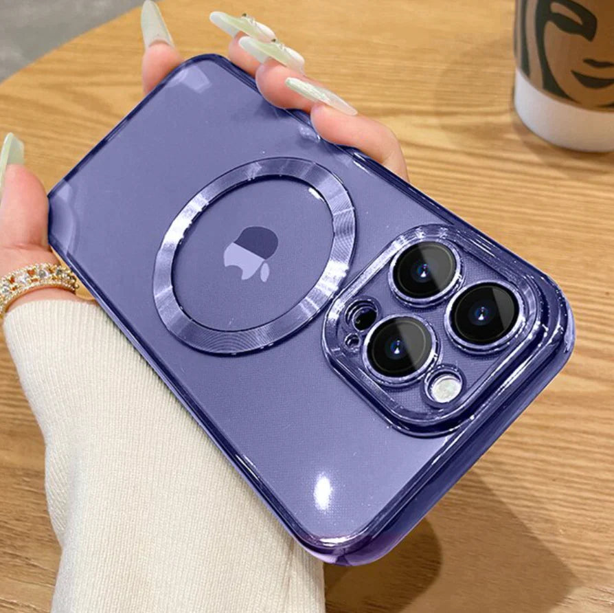 iPhone 13 Transparent Electroplating MagSafe Case with Camera Protection