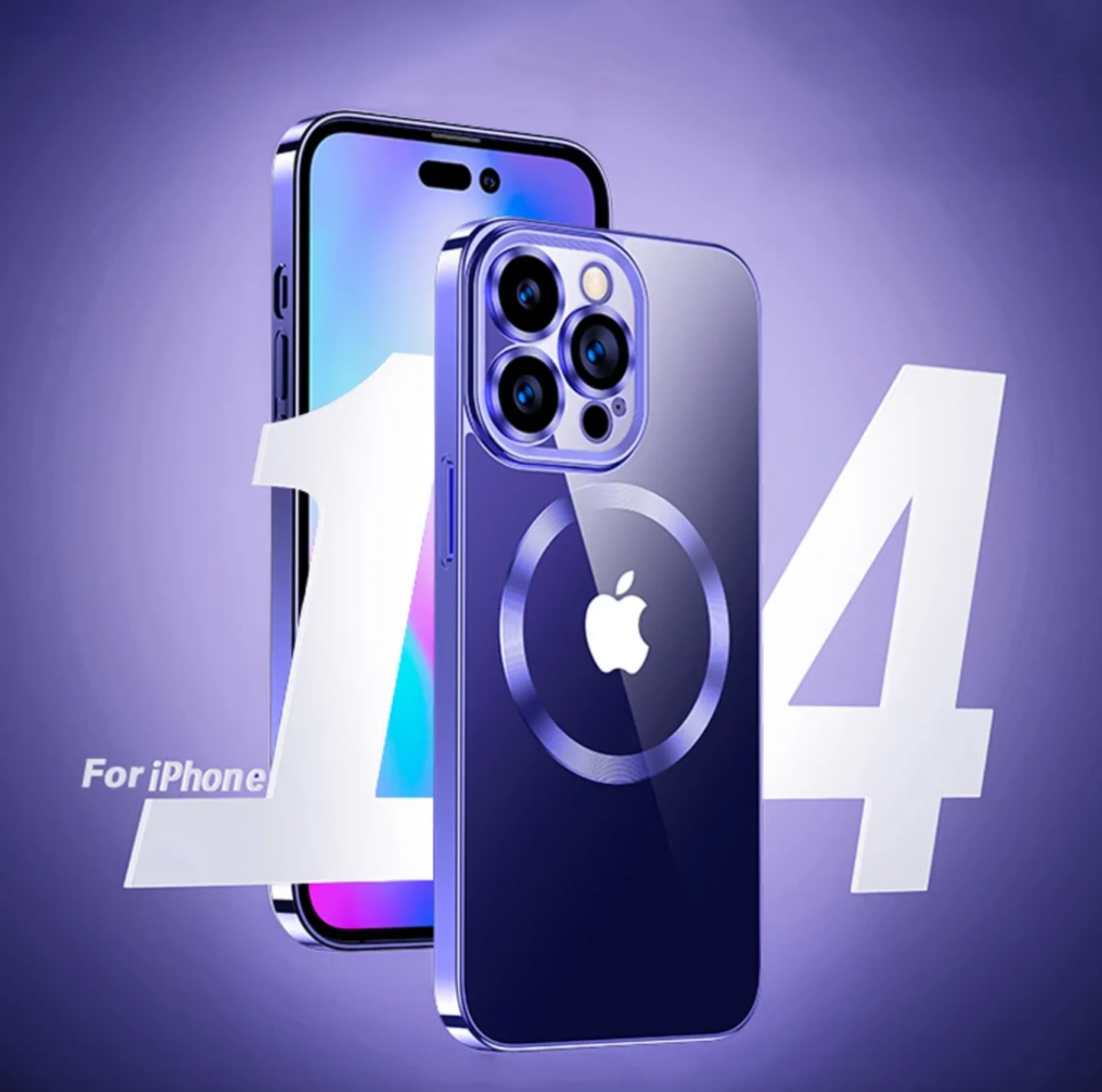 iPhone 14 Pro Max Electroplating MagSafe Case with Camera Protection- Purple